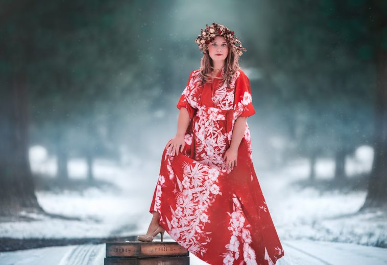 Oriental Red Winter Glamour – Northern Idaho Photography