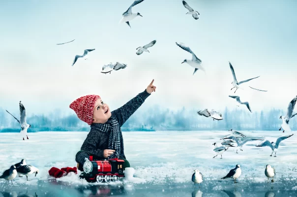Winter Frozen Lake  – Fine Art Children’s Photography