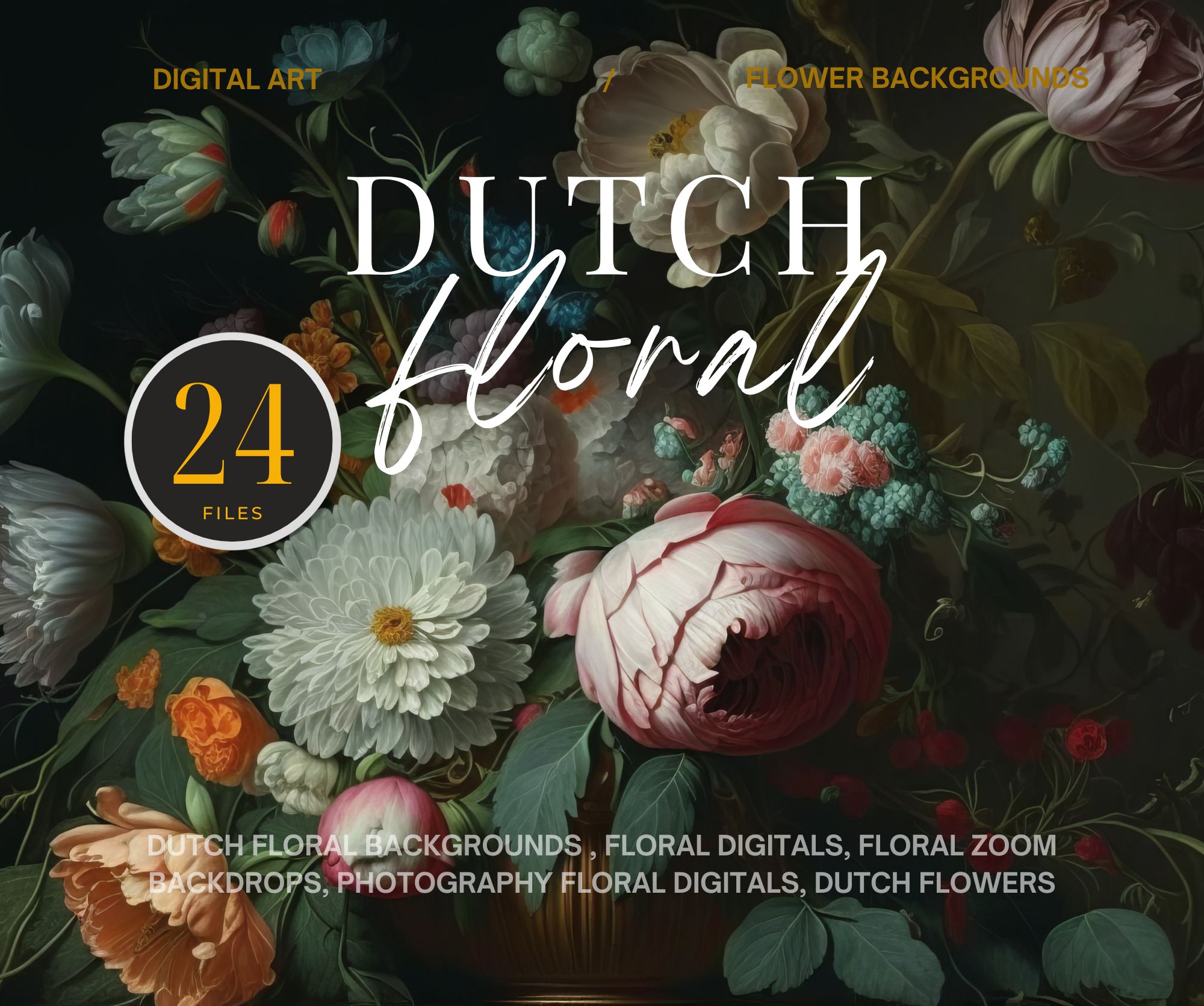 Dutch floral background floral studio large floral background dark floral studio flowers maternity floral background digital background (2)