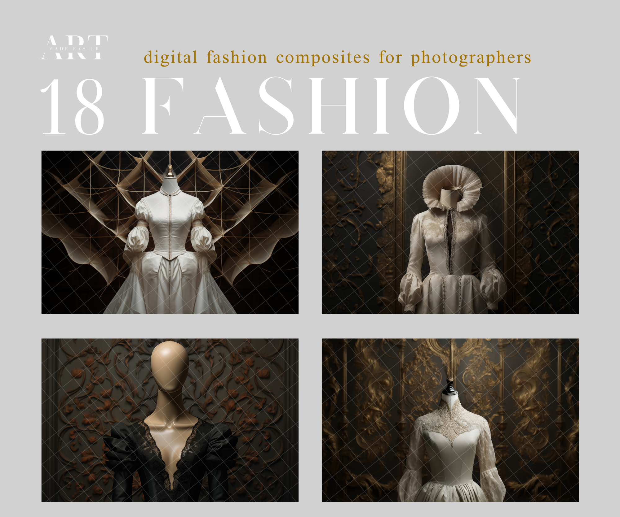 Digital Gown Victorian Fashion Fairytale Dress Wedding Dress PNG Rococo Dress Gowns Clipart Composite Backdrop Fantasy Portrait Digital Gown (2)