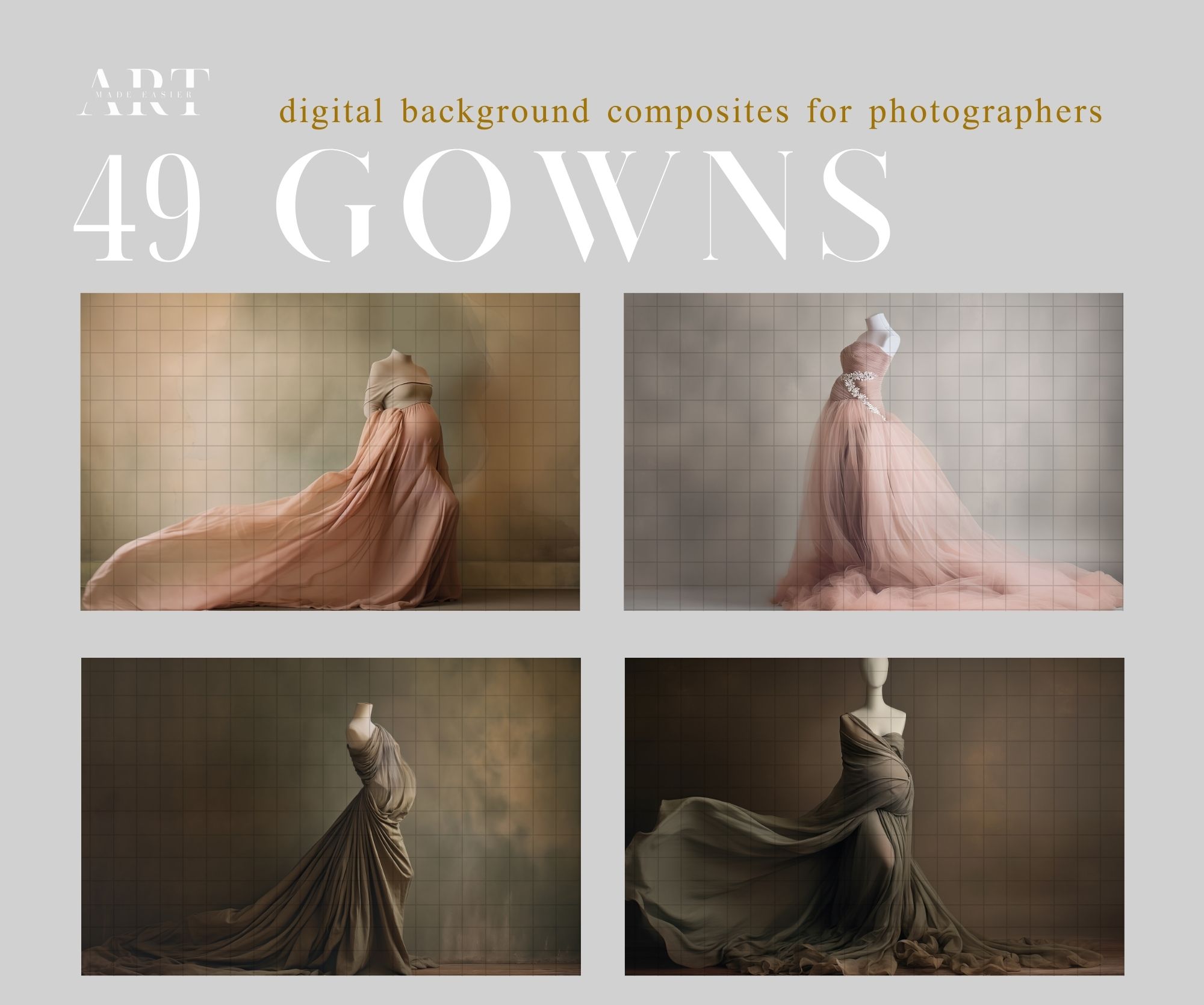 Muted Digital Maternity Gown Overlay Fine Art Maternity Gown Dress Clipart Flowing Fabric Digital (13)