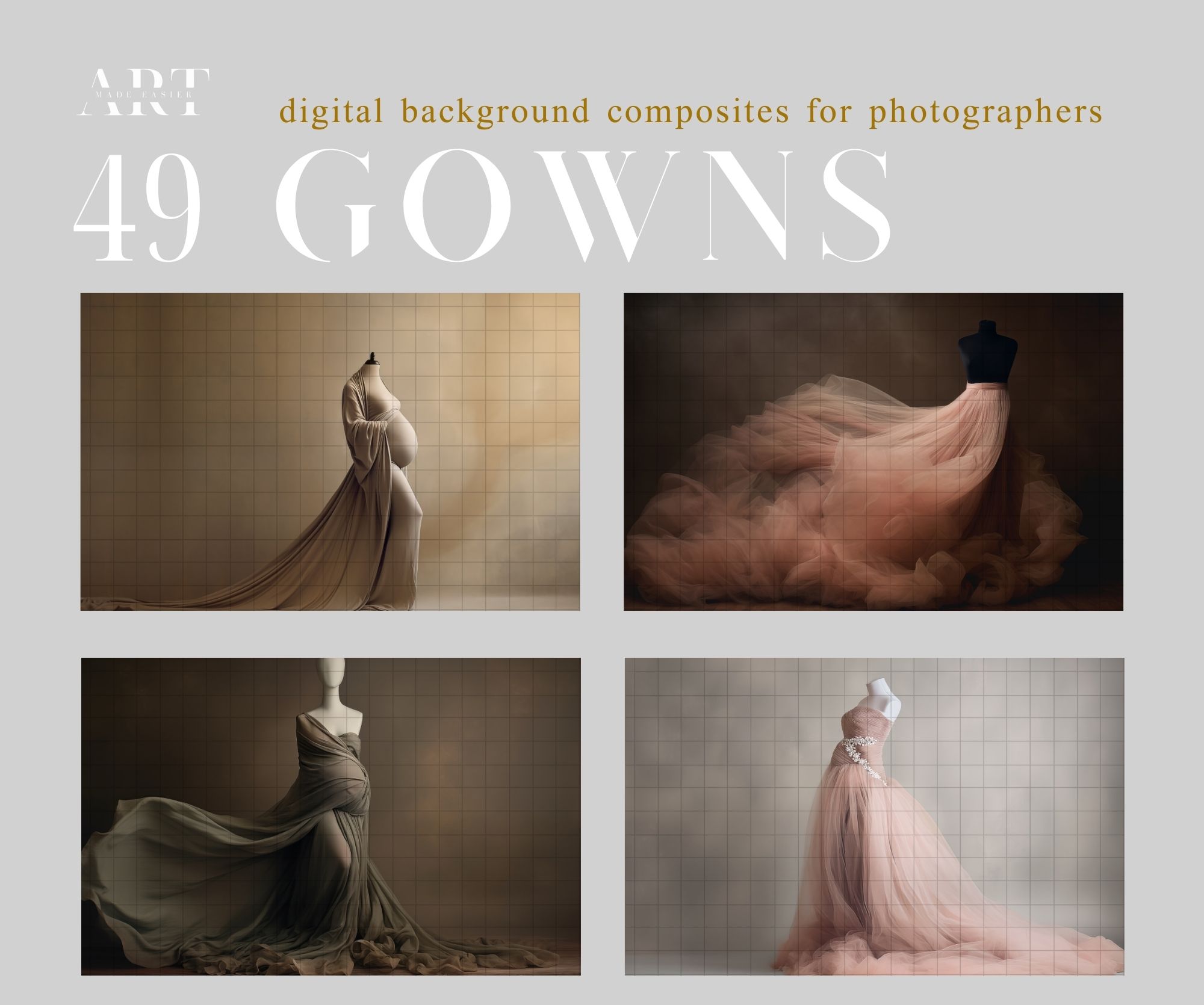 Muted Digital Maternity Gown Overlay Fine Art Maternity Gown Dress Clipart Flowing Fabric Digital (14)