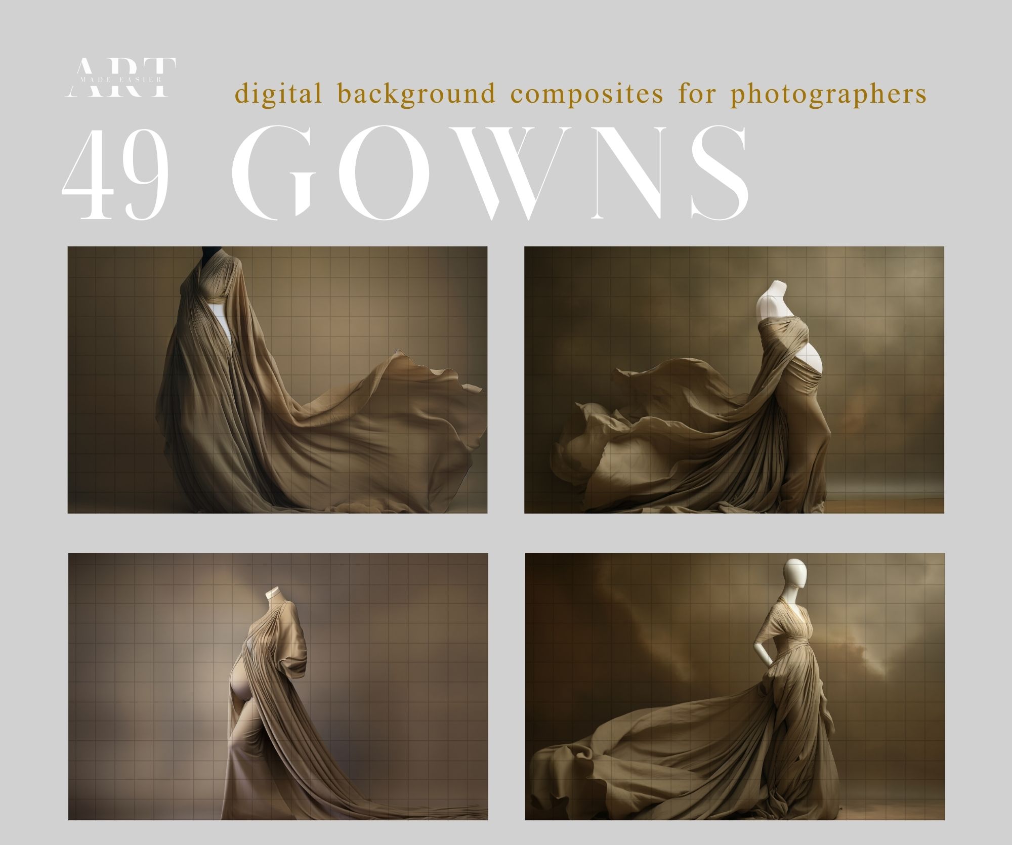 Muted Digital Maternity Gown Overlay Fine Art Maternity Gown Dress Clipart Flowing Fabric Digital (9)