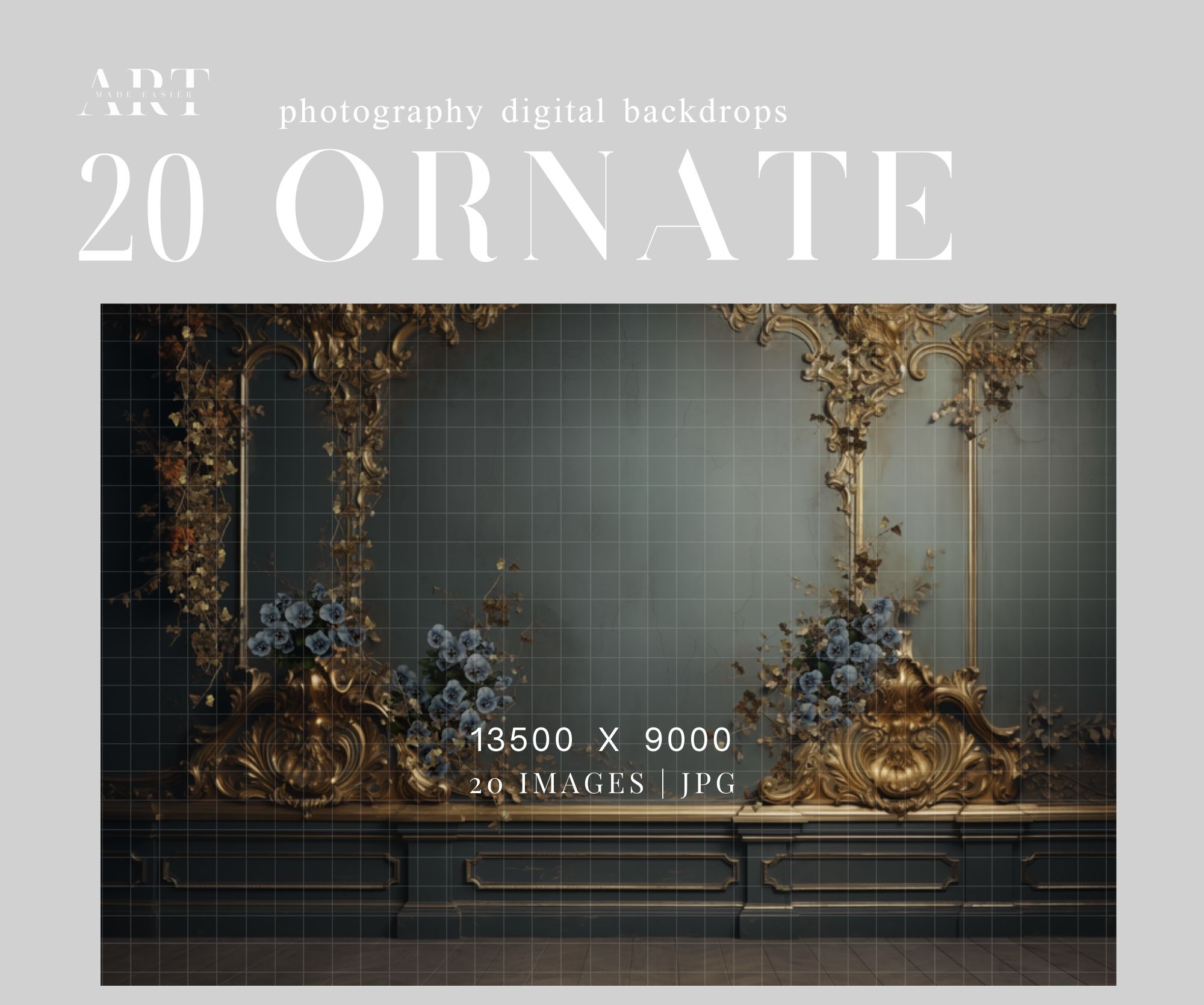 Rococo background Ornate backdrop Baroque interior Greenery backdrop Luxury digital backdrop Palace composite Fantasy interior backdrop (10)