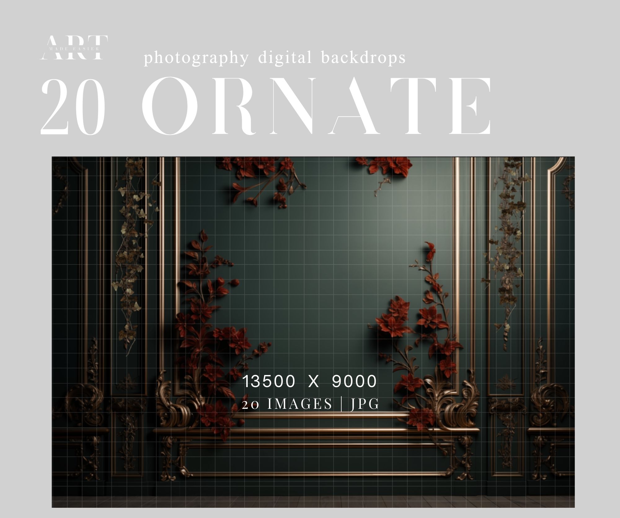 Rococo background Ornate backdrop Baroque interior Greenery backdrop Luxury digital backdrop Palace composite Fantasy interior backdrop (11)