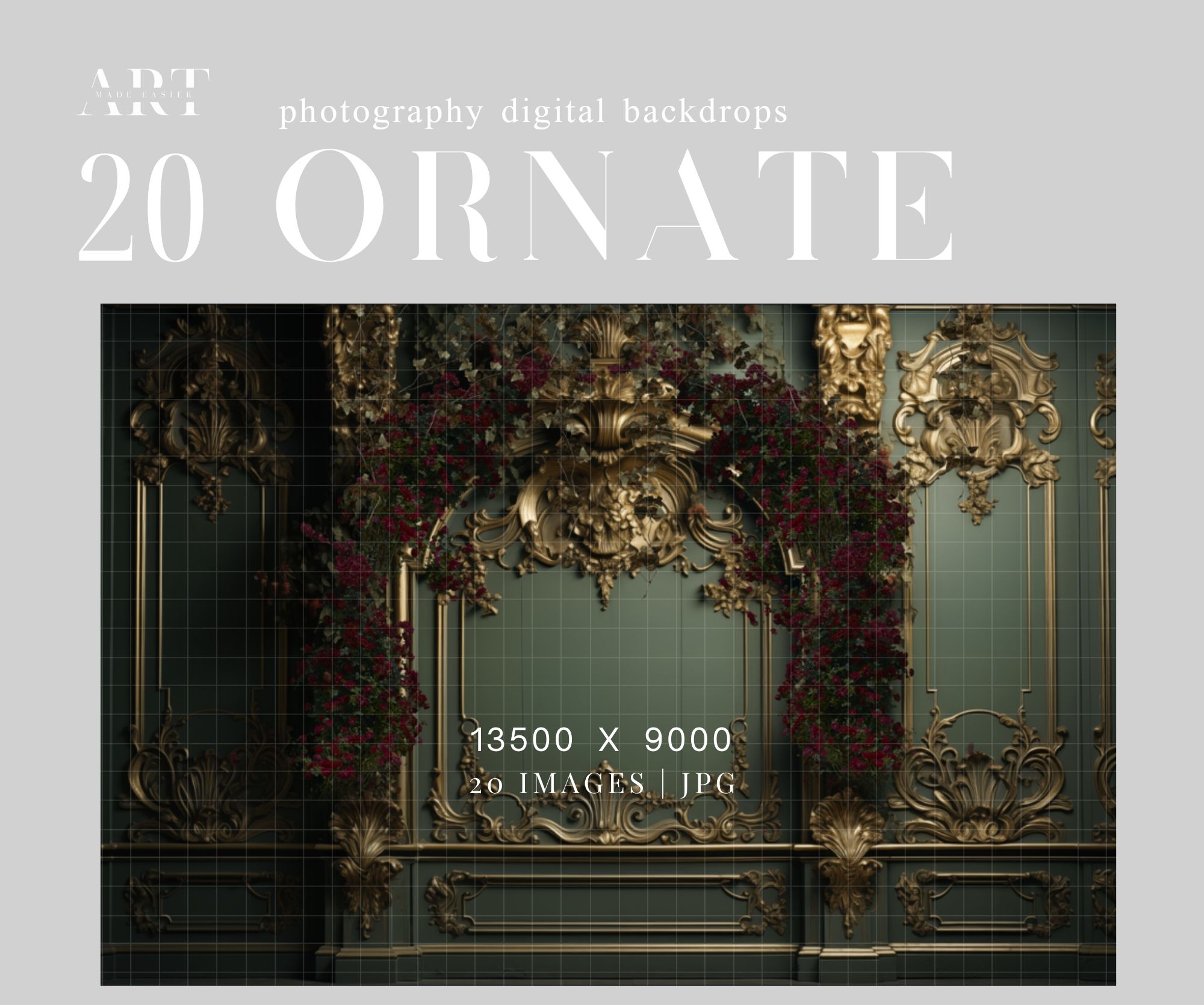 Rococo background Ornate backdrop Baroque interior Greenery backdrop Luxury digital backdrop Palace composite Fantasy interior backdrop (12)
