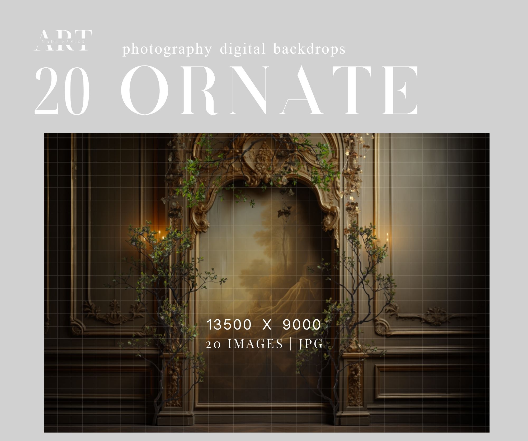 Rococo background Ornate backdrop Baroque interior Greenery backdrop Luxury digital backdrop Palace composite Fantasy interior backdrop (13)