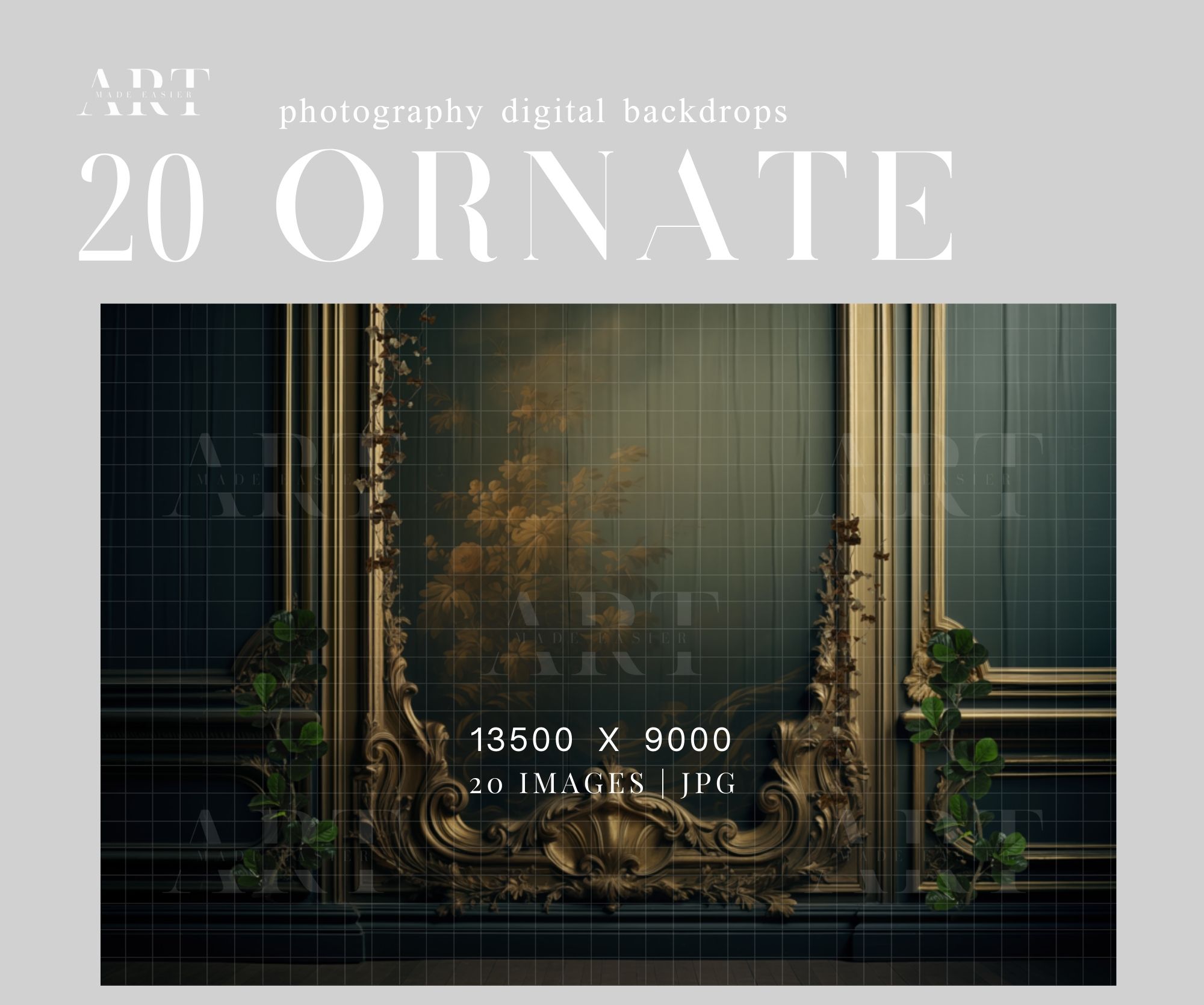 Rococo background Ornate backdrop Baroque interior Greenery backdrop Luxury digital backdrop Palace composite Fantasy interior backdrop (18)
